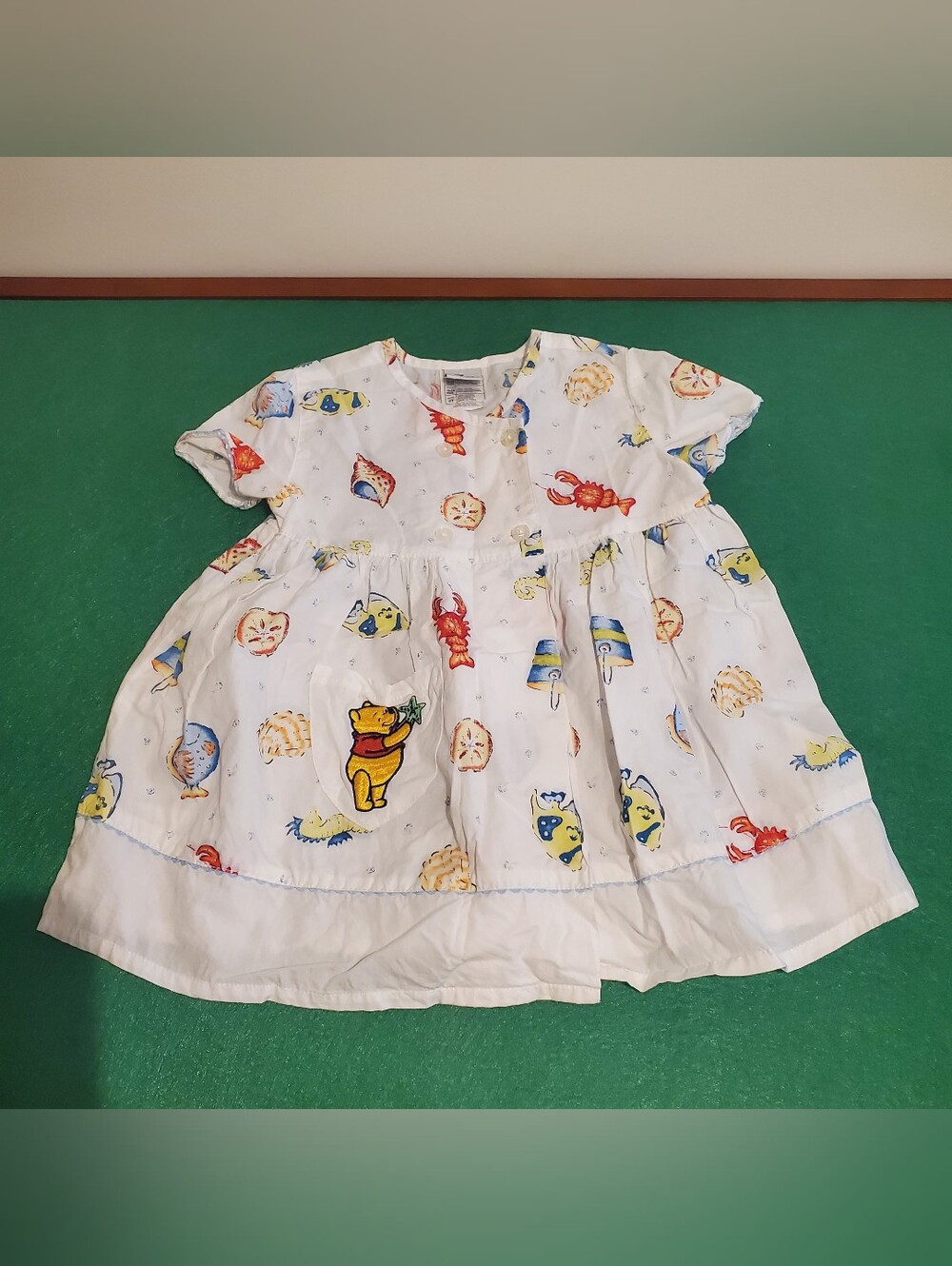 The Disney Store Vtg Y2K Winnie The Pooh Sea Creatures Cotton Dress Toddler 2T